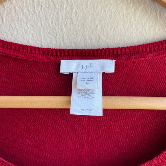 J. Jill red cotton sweater - Picture 3 of 4